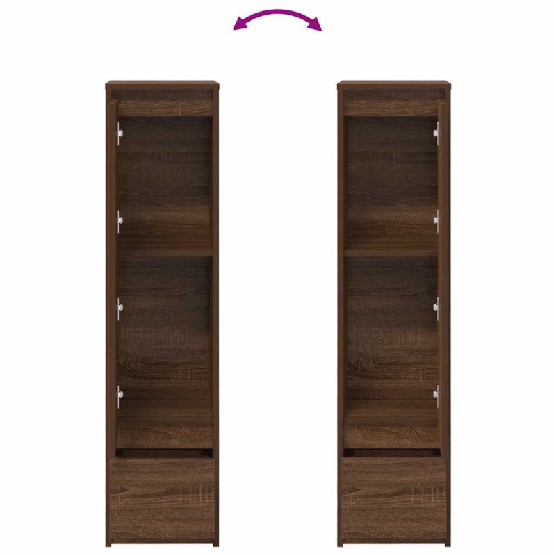 Highboard Braun Eichen-Optik 29,5x34x119,5 cm Holzwerkstoff
