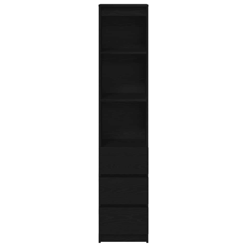 Highboard Schwarz Eichen-Optik 37,5x35x180 cm Holzwerkstoff