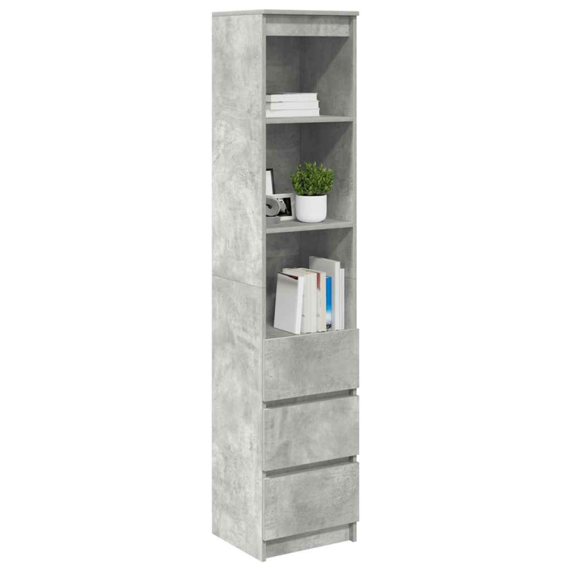 Highboard Betongrau 37,5x35x180 cm Holzwerkstoff