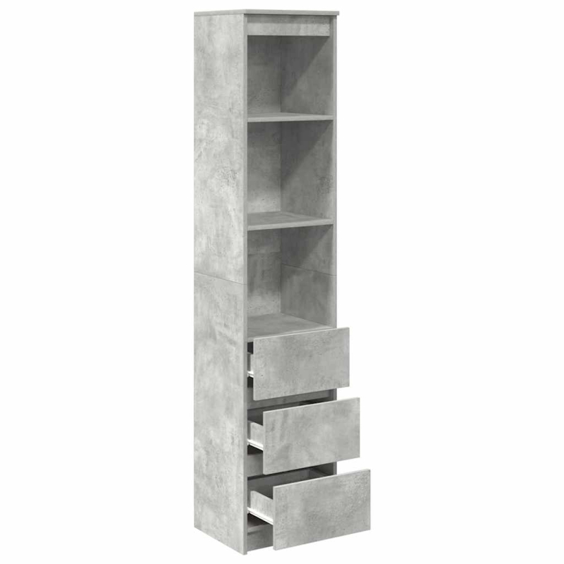 Highboard Betongrau 37,5x35x180 cm Holzwerkstoff
