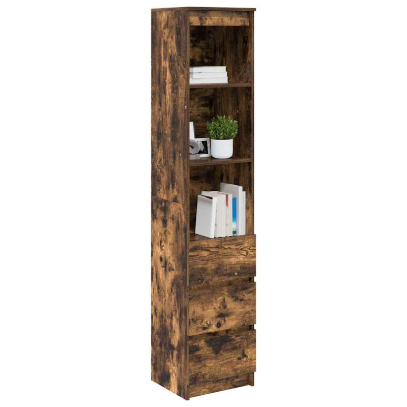 Highboard Räuchereiche 37,5x35x180 cm Holzwerkstoff