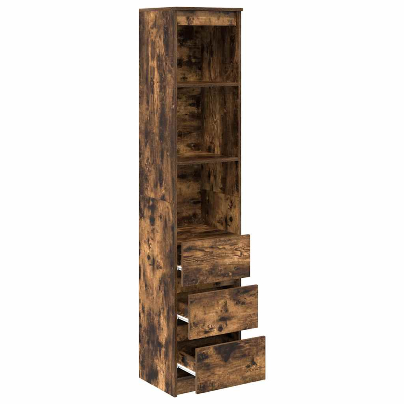 Highboard Räuchereiche 37,5x35x180 cm Holzwerkstoff
