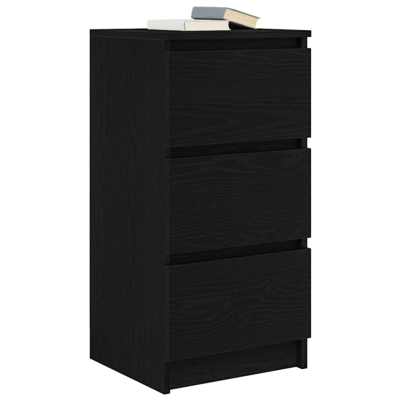 Sideboard Schwarz Eichen-Optik 37,5x35x76 cm Holzwerkstoff