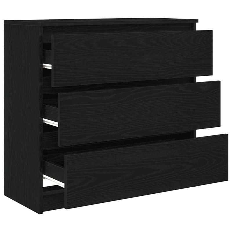 Sideboard Schwarz Eichen-Optik 80x35x76 cm Holzwerkstoff