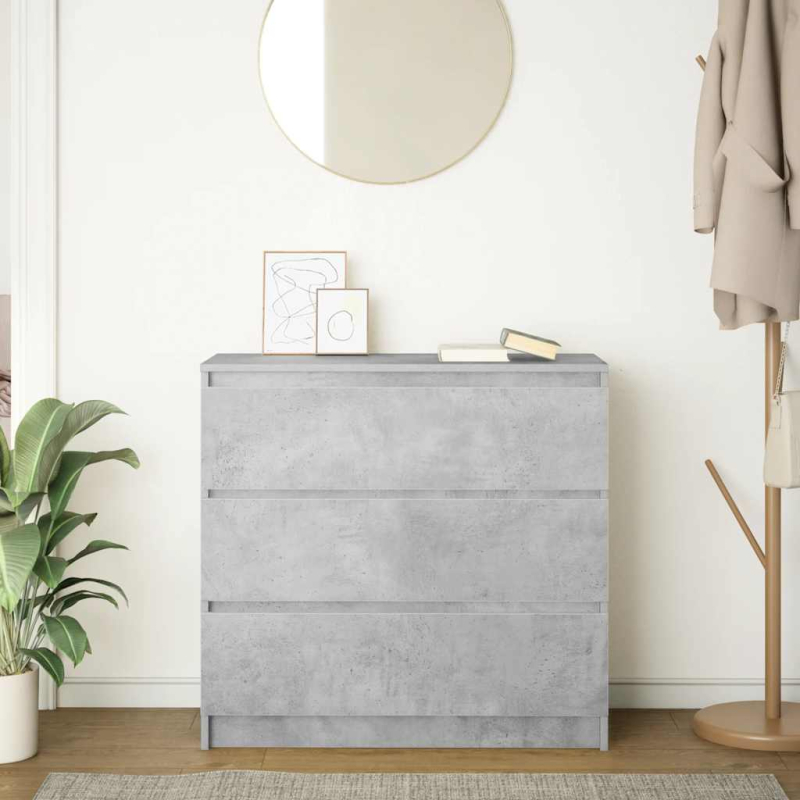 Sideboard Betongrau 80x35x76 cm Holzwerkstoff