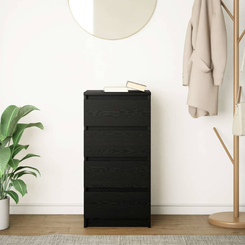 Sideboard Schwarz Eichen-Optik 37,5x35x76 cm Holzwerkstoff