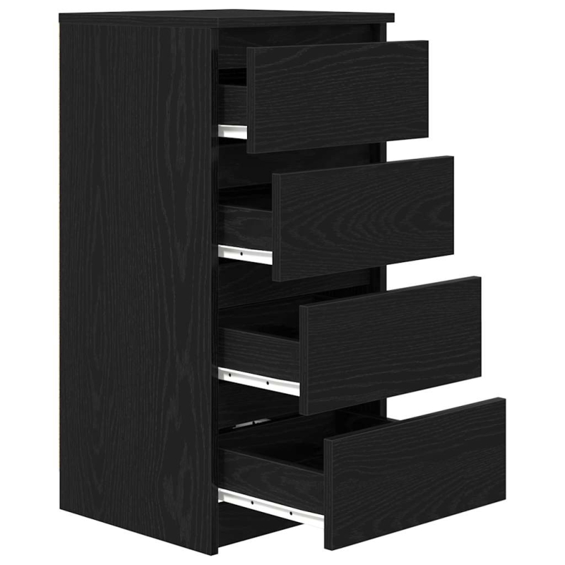 Sideboard Schwarz Eichen-Optik 37,5x35x76 cm Holzwerkstoff
