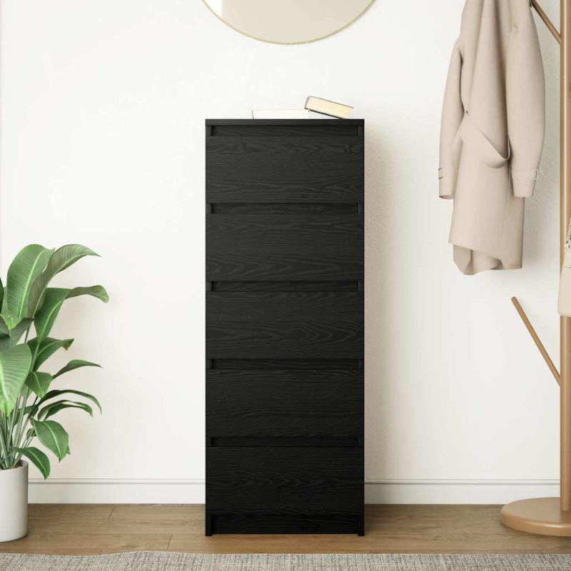 Sideboard mit Schubladen Schwarz Eichen-Optik 37,5x35x99 cm