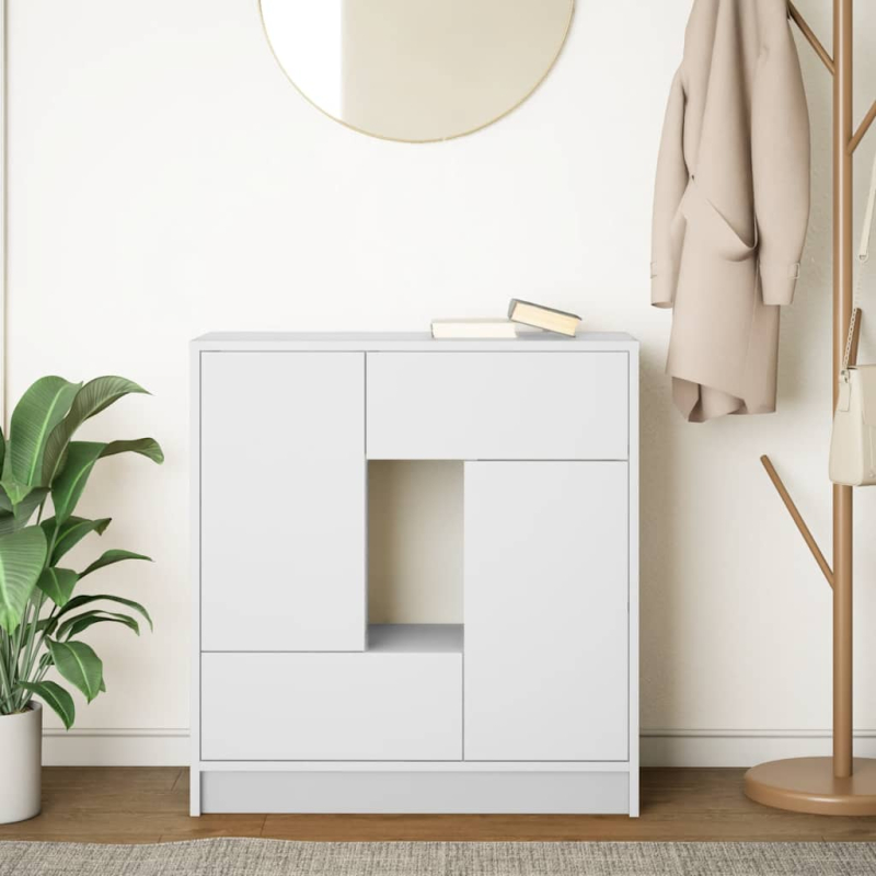 Sideboard mit Schubladen und Türen Weiß 70,5x34x74,5 cm
