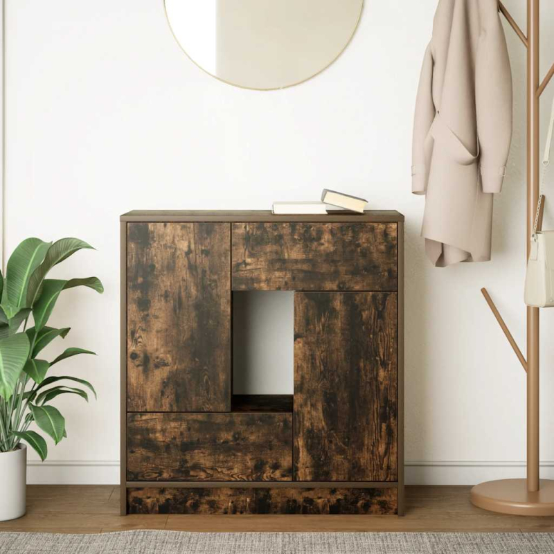 Sideboard mit Schubladen und Türen Räuchereiche 70,5x34x74,5 cm