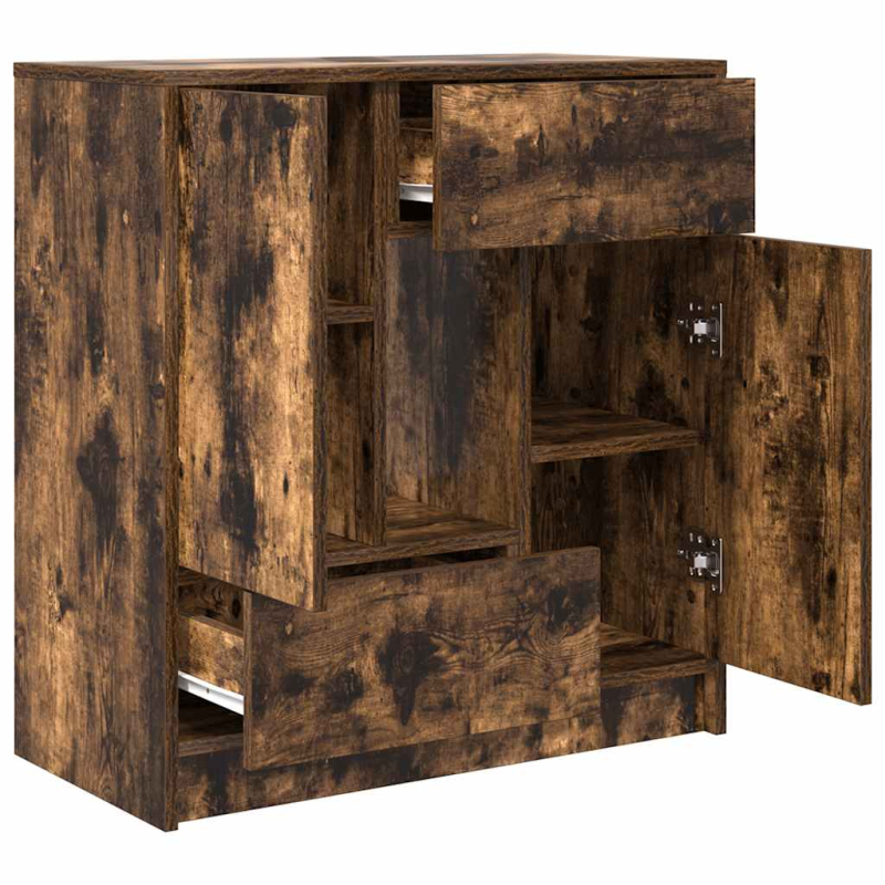 Sideboard mit Schubladen und Türen Räuchereiche 70,5x34x74,5 cm