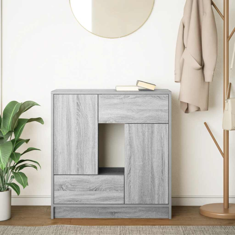 Sideboard mit Schubladen und Türen Grau Sonoma 70,5x34x74,5 cm
