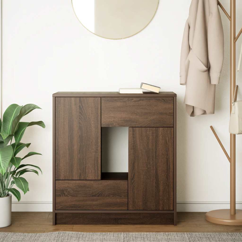 Sideboard mit Schubladen und Türen Braun Eichen-Optik