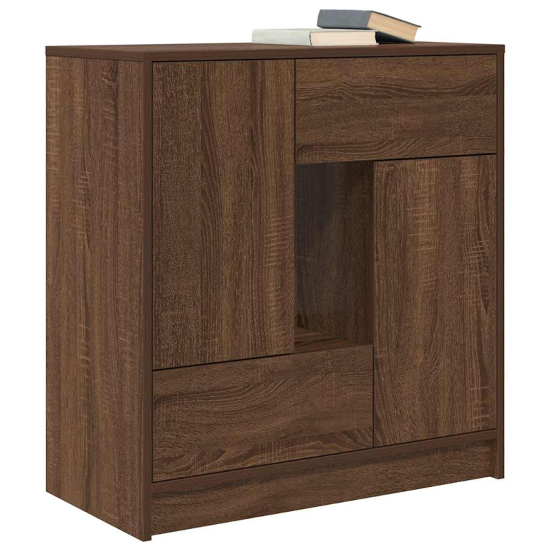Sideboard mit Schubladen und Türen Braun Eichen-Optik