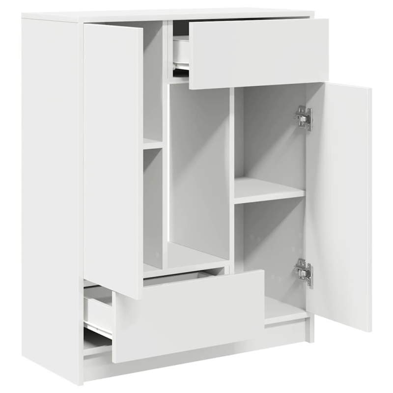 Sideboard mit Schubladen und Türen Weiß 73x31x90 cm