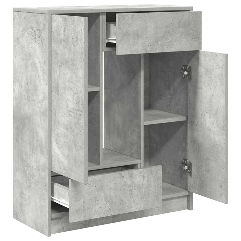 Sideboard mit Schubladen und Türen Betongrau 73x31x90 cm