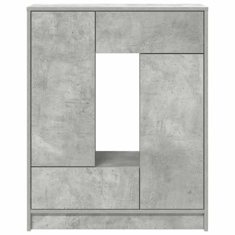Sideboard mit Schubladen und Türen Betongrau 73x31x90 cm