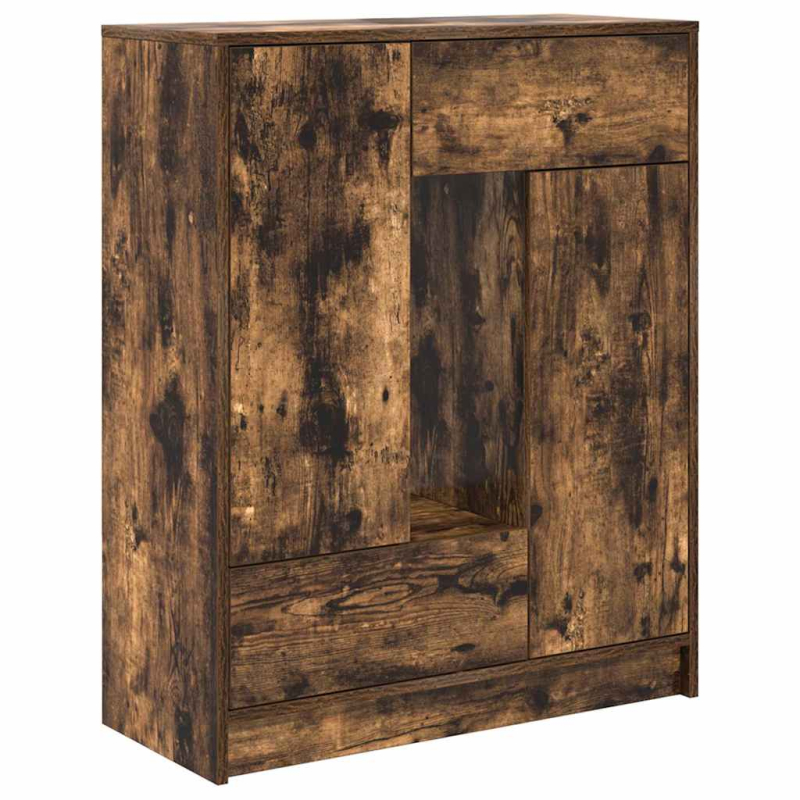Sideboard mit Schubladen und Türen Räuchereiche 73x31x90 cm