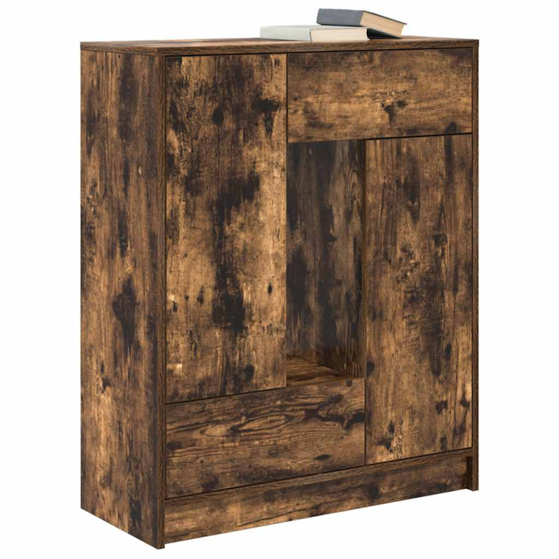 Sideboard mit Schubladen und Türen Räuchereiche 73x31x90 cm