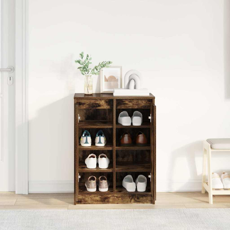 Schuhschrank Räuchereiche 57x34x76 cm Holzwerkstoff