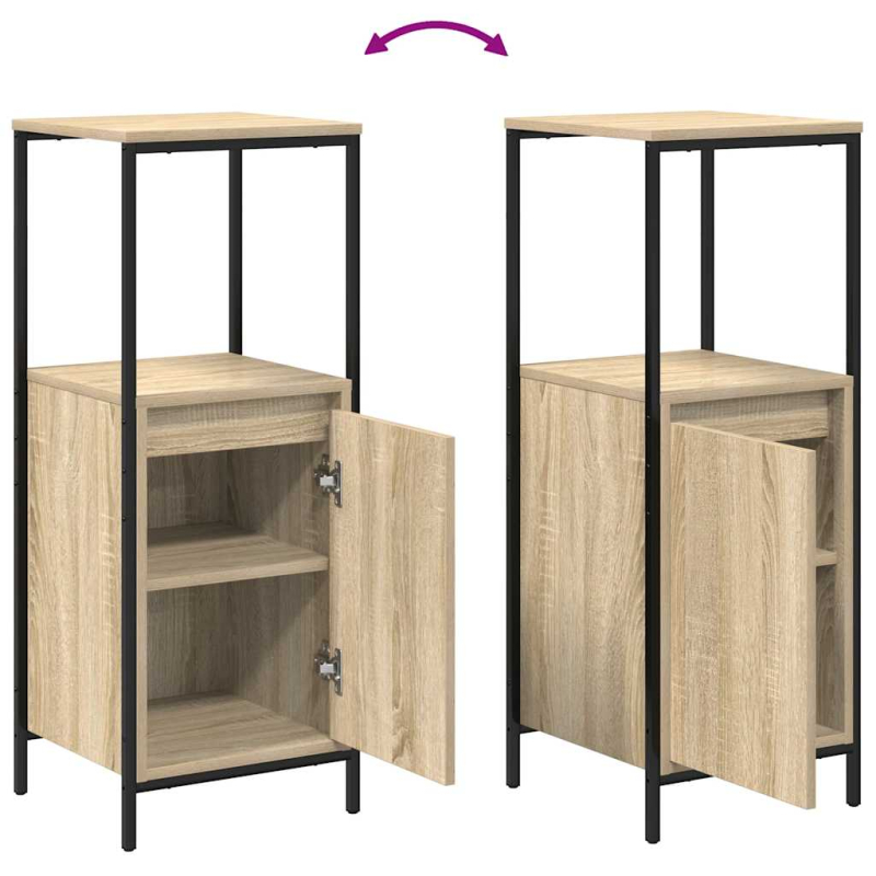 Badschrank mit Regalen Sonoma-Eiche 36x35x95 cm