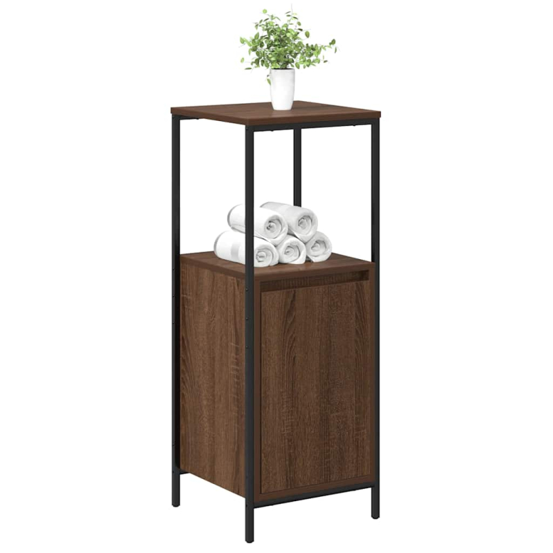 Badschrank mit Regalen Braun Eichen-Optik 36x35x95 cm