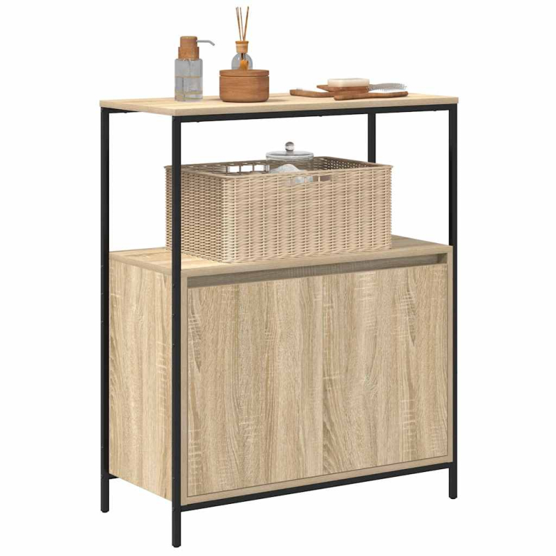 Badschrank mit Regalen Sonoma-Eiche 76,5x35x95 cm