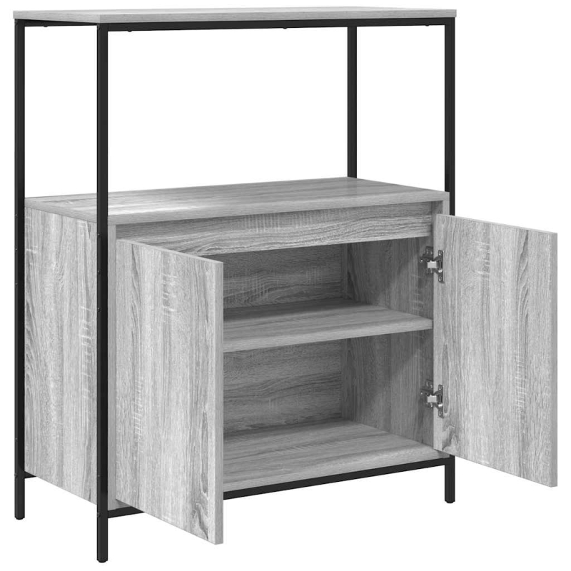 Badschrank mit Regalen Grau Sonoma 76,5x35x95 cm