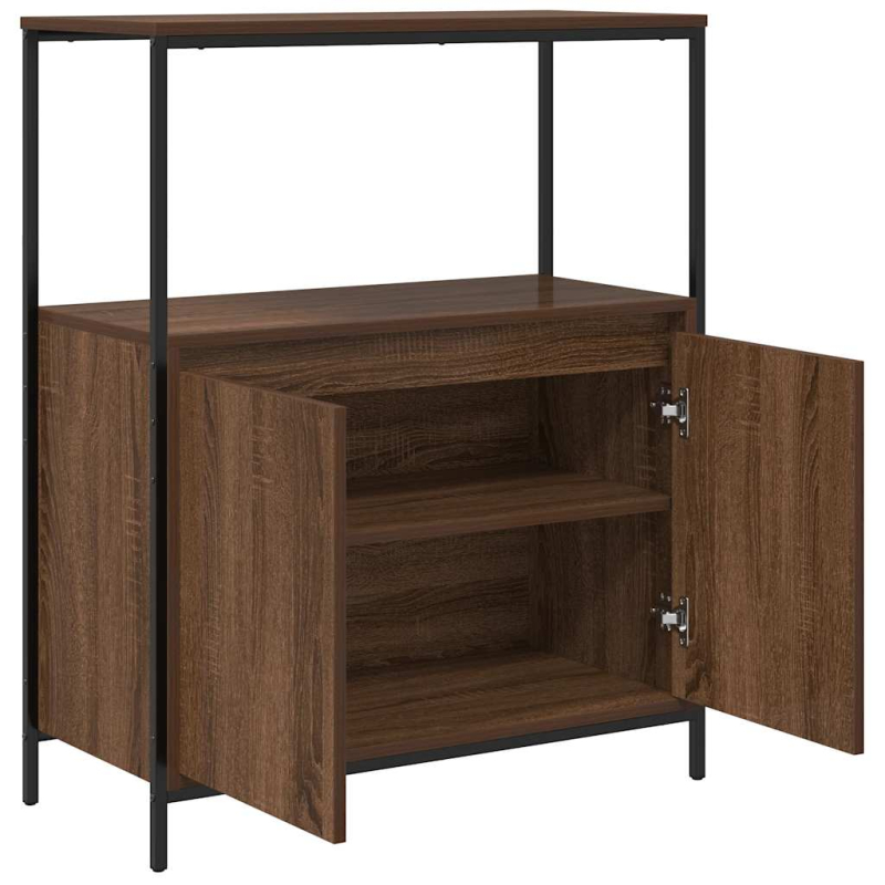 Badschrank mit Regalen Braun Eichen-Optik 76,5x35x95 cm