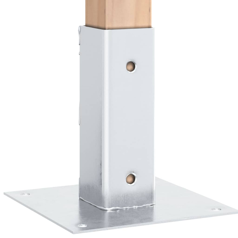 Pfostenträger Quadratisch 4Stk. Silber 46x46mm Verzinkter Stahl