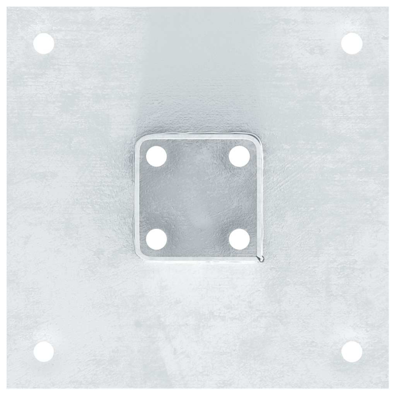 Pfostenträger Quadratisch 12 Stk. Silber 46x46mm Stahl Verzinkt