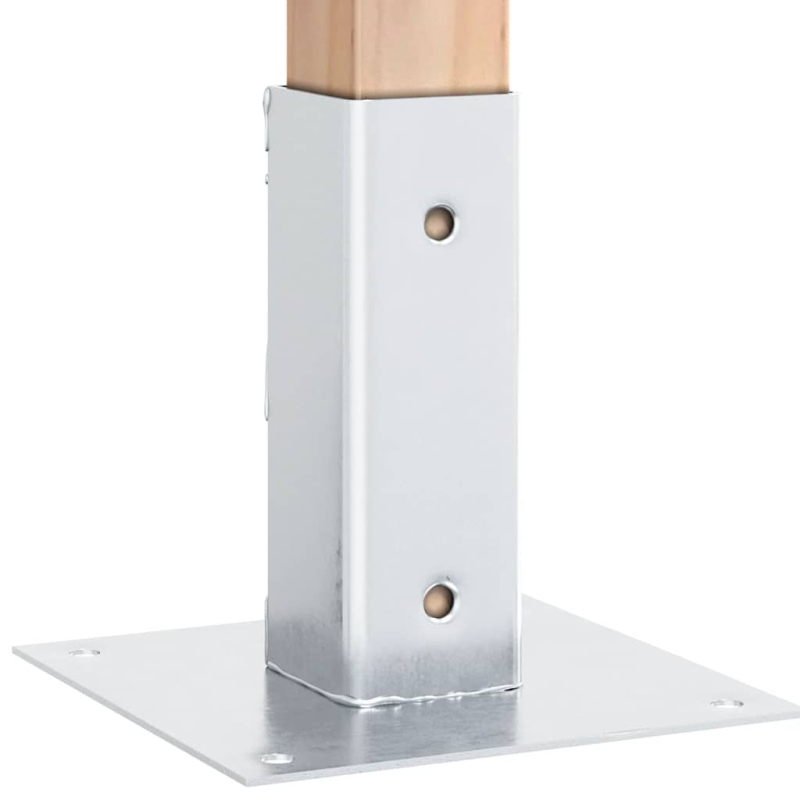 Pfostenträger Quadratisch 4Stk. Silber 51x51mm Verzinkter Stahl