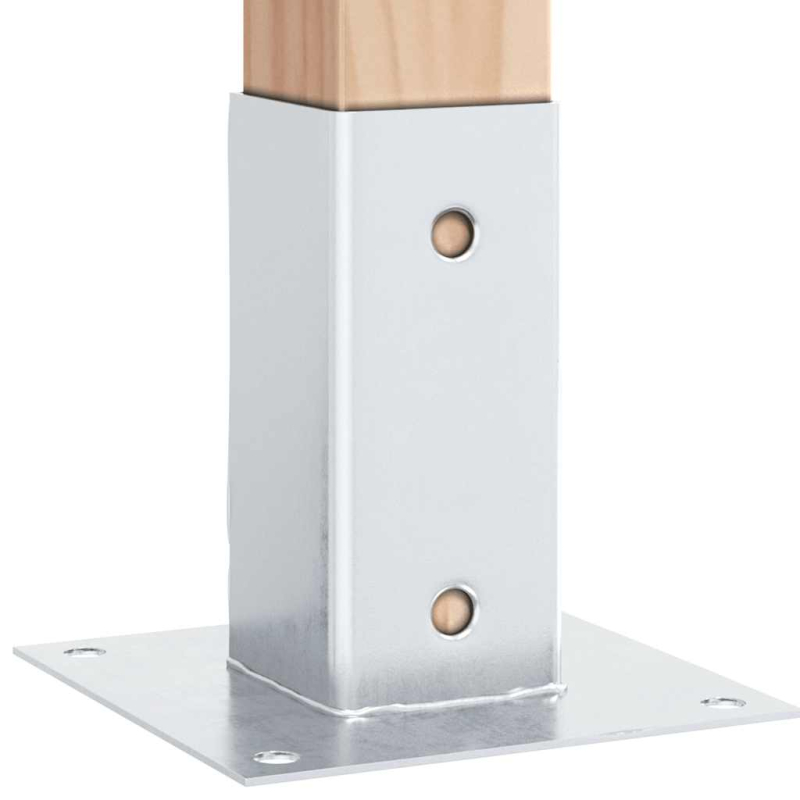 Pfostenträger Quadratisch 4Stk. Silber 61x61mm Verzinkter Stahl