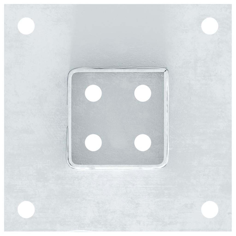 Pfostenträger Quadratisch 4Stk. Silber 61x61mm Verzinkter Stahl