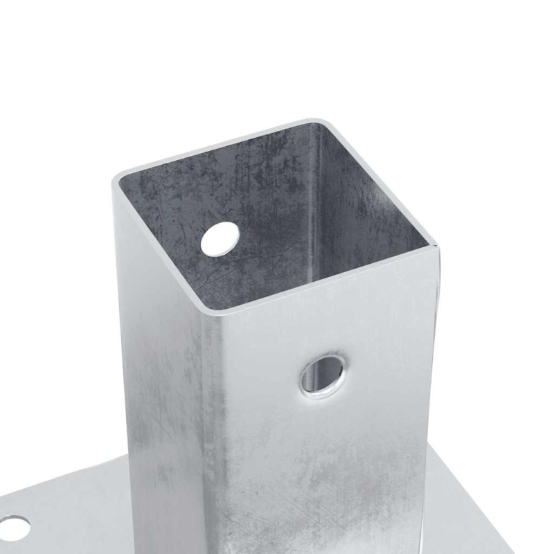 Pfostenträger Quadratisch 4Stk. Silber 61x61mm Verzinkter Stahl
