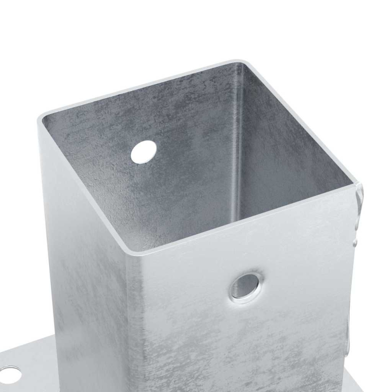 Pfostenträger Quadratisch 4Stk. Silber 81x81mm Verzinkter Stahl