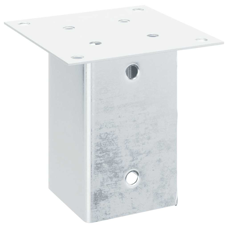 Pfostenträger Quadratisch 12 Stk. Silber 81x81mm Stahl Verzinkt