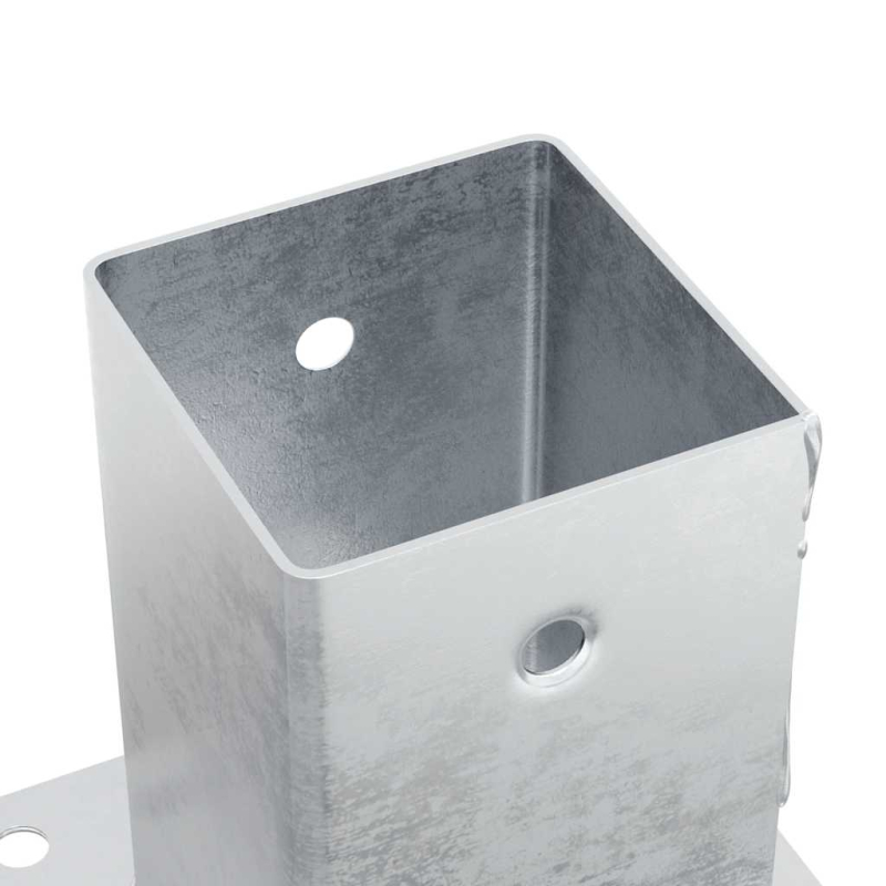 Pfostenträger Quadratisch 4Stk. Silber 91x91mm Verzinkter Stahl