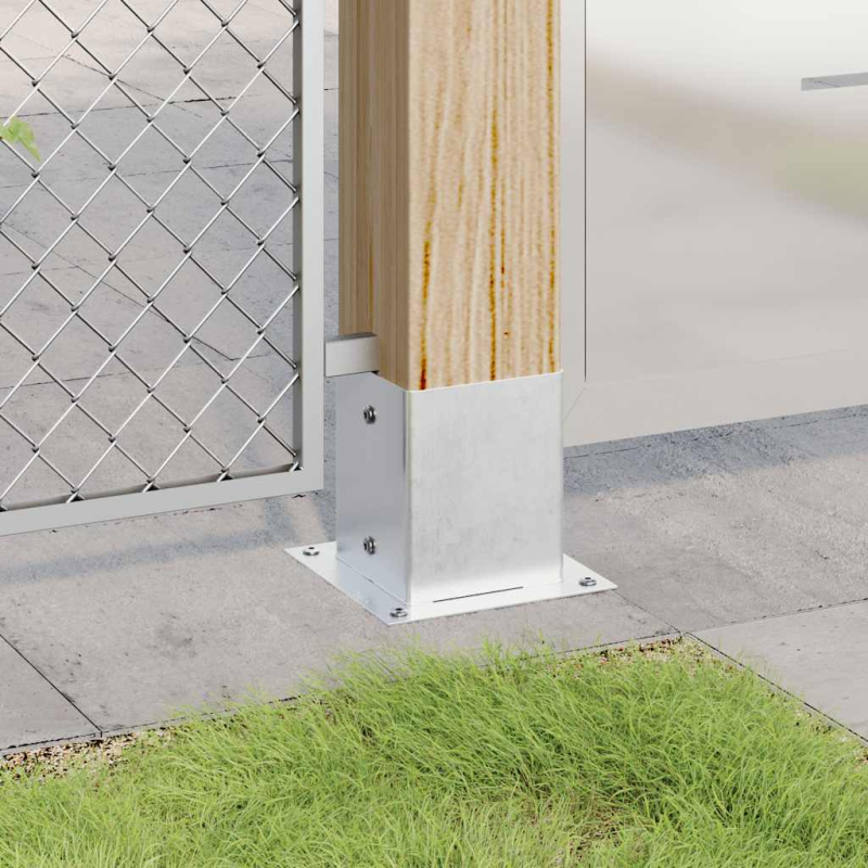 Pfostenträger Quadratisch 4Stk. Silber 101x101mm Stahl Verzinkt