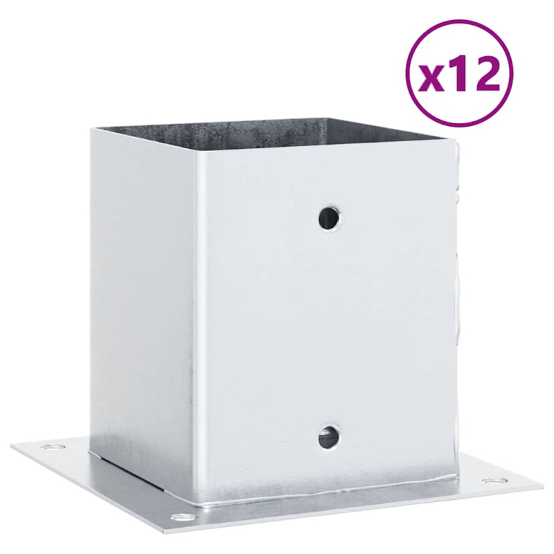 Pfostenträger Quadratisch 12 Stk. 101x101mm Stahl Verzinkt