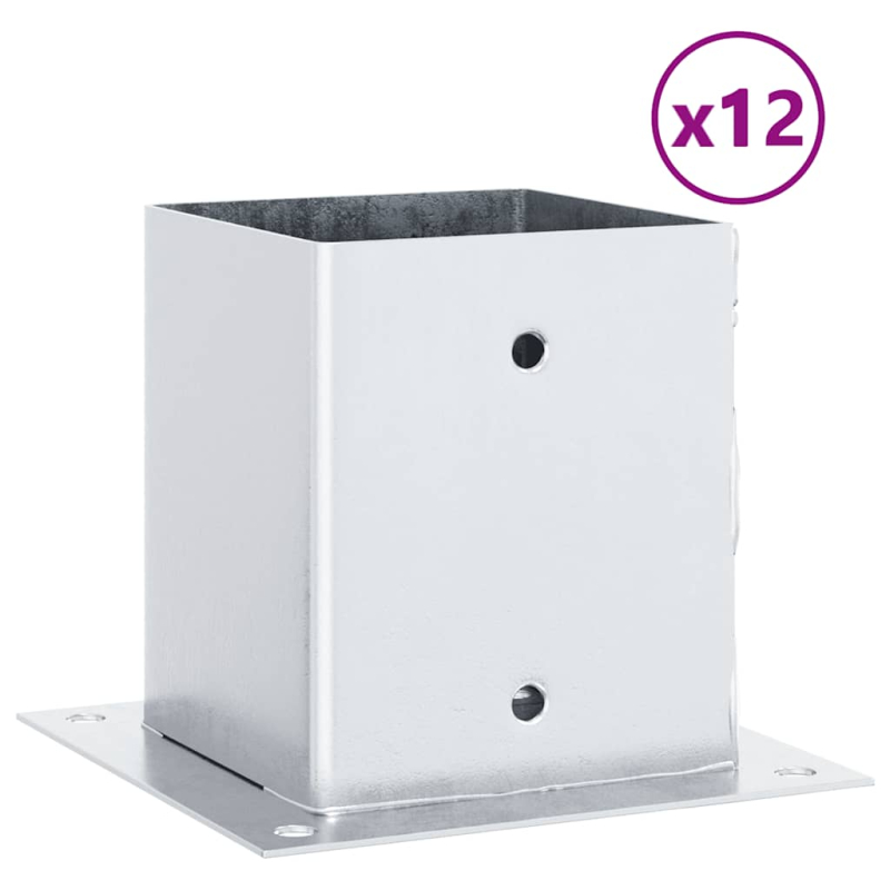 Pfostenträger Quadratisch 12 Stk. 121x121 mm Stahl Verzinkt