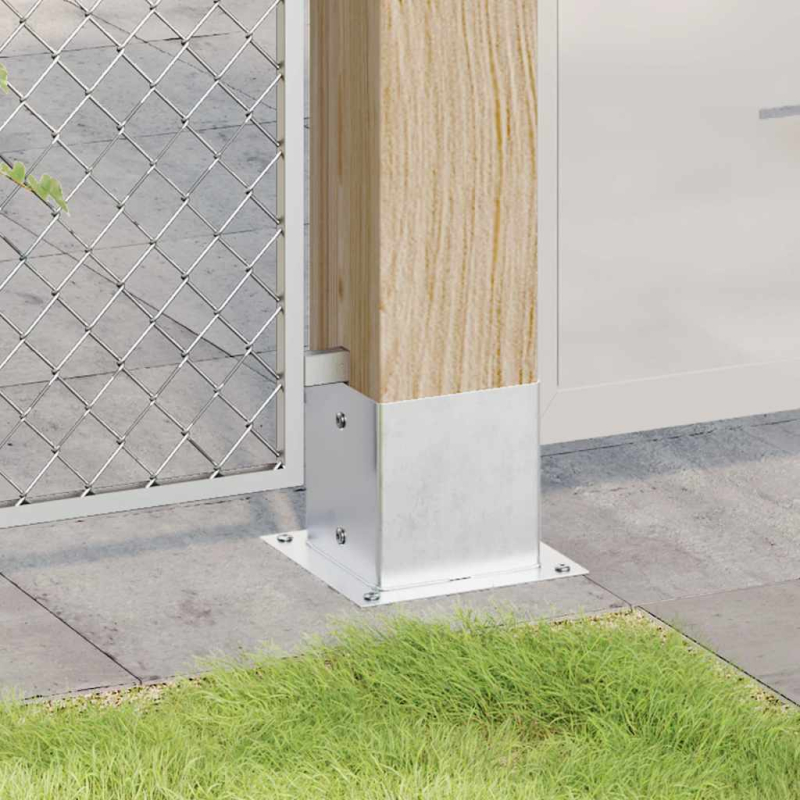 Pfostenträger Quadratisch 4Stk. Silber 141x141mm Stahl Verzinkt