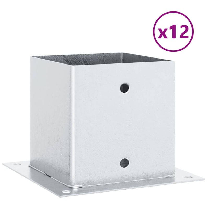 Pfostenträger Quadratisch 12 Stk. 141x141 mm Stahl Verzinkt