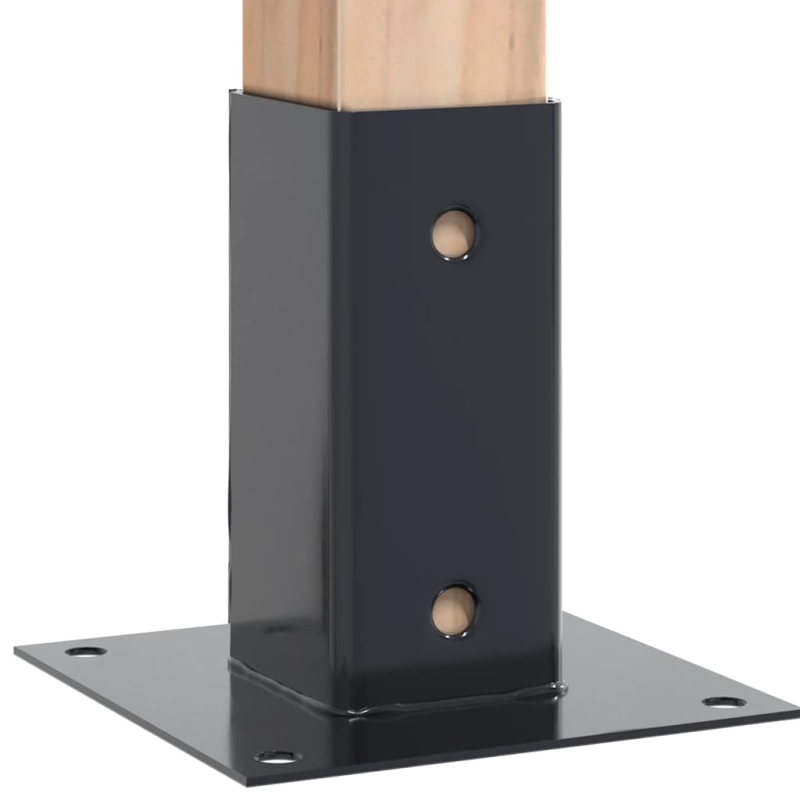 Pfostenträger Quadrat 12 Stk. 61x61mm Pulverbeschichteter Stahl
