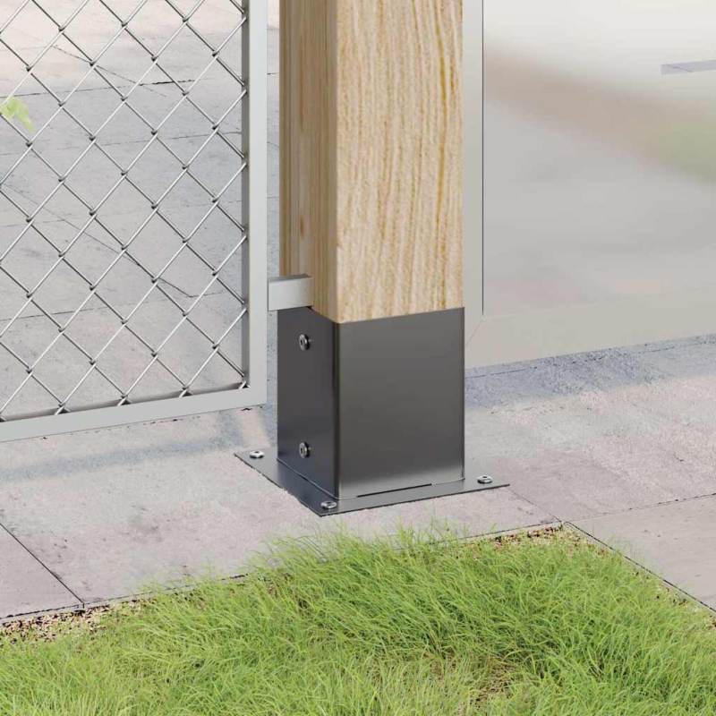 Pfostenträger Quadrat 4 Stk. 121x121 mm Stahl Pulverbeschichtet