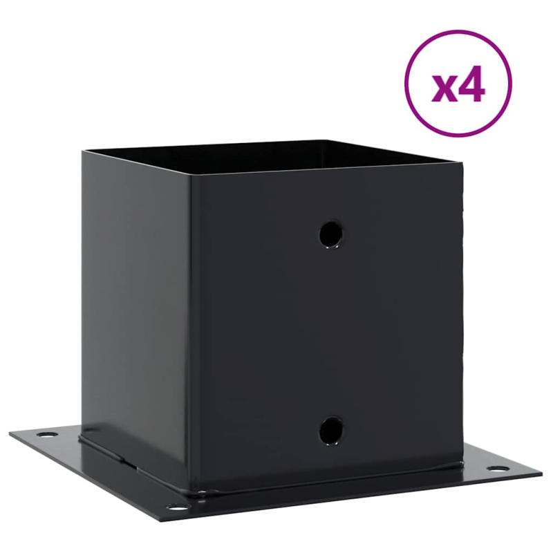 Pfostenträger Quadrat 4 Stk. 141x141 mm Stahl Pulverbeschichtet