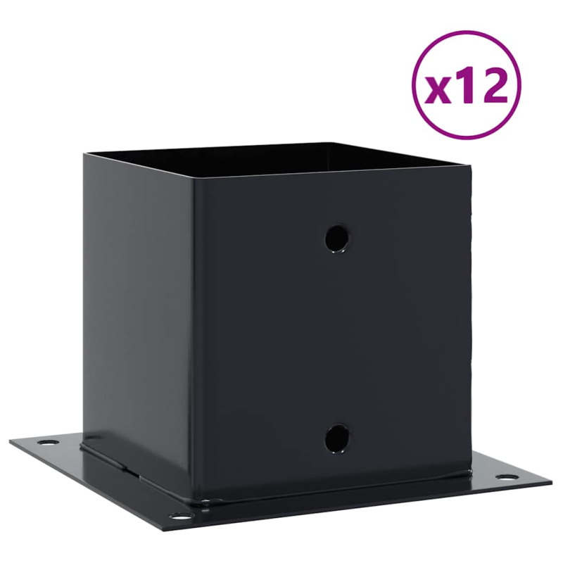 Pfostenträger Quadrat 12 Stk. 141x141mm Stahl Pulverbeschichtet