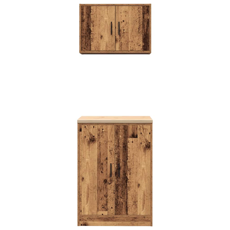 Garagenschränke 2 Stk. Altholz-Optik Holzwerkstoff