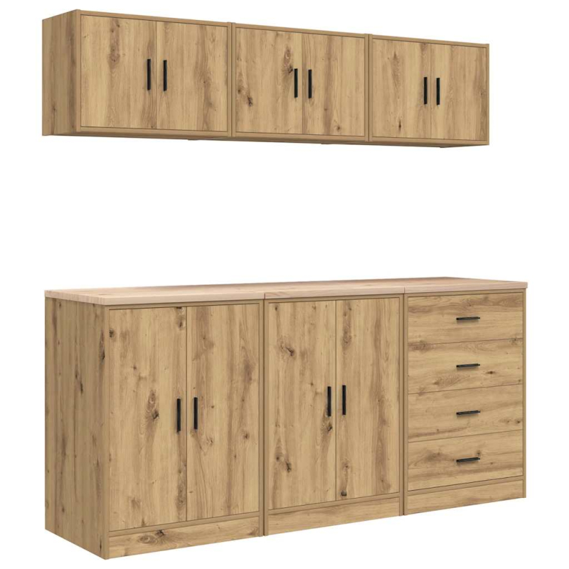 Garagenschränke 6 Stk. Artisan-Eiche Holzwerkstoff