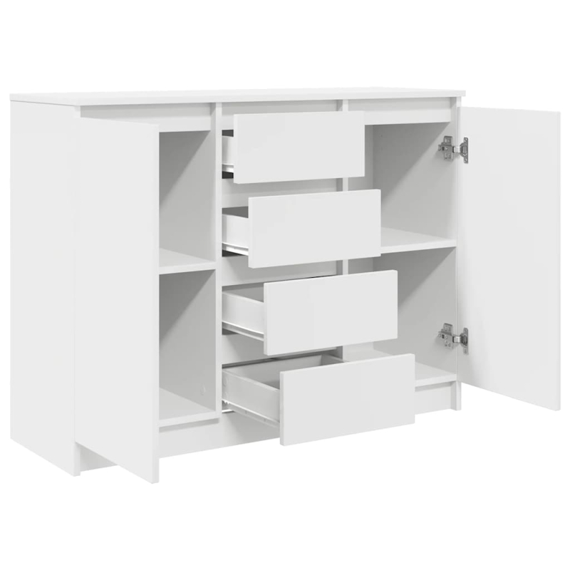 Sideboard mit Schubladen Weiß 100,5x35x76 cm Holzwerkstoff